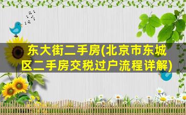 东大街二手房(北京市东城区二手房交税过户流程详解)