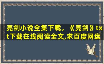 亮剑小说全集下载，《亮剑》txt下载在线阅读全文,求百度网盘云资源