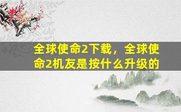 全球使命2下载，全球使命2机友是按什么升级的