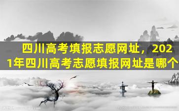 四川高考填报志愿网址，2021年四川高考志愿填报网址是哪个插图