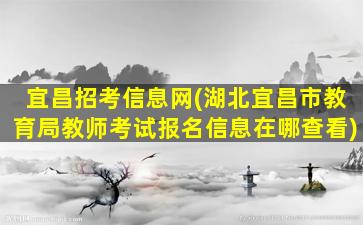 宜昌招考信息网(湖北宜昌市教育局教师考试报名信息在哪查看)插图