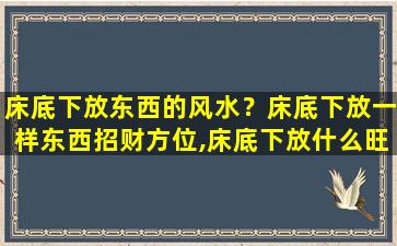 床底下放东西的风水？床底下放一样东西招财方位,床底下放什么旺财,放什么破财插图