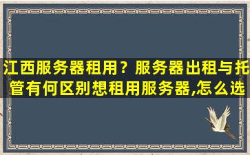 江西服务器租用？服务器出租与托管有何区别想租用服务器,怎么选择