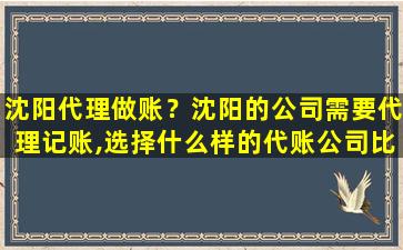 沈阳代理做账？沈阳的*需要代理记账,选择什么样的代账*比较好