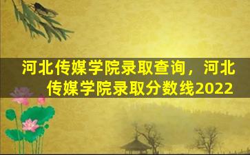 河北传媒学院录取查询，河北传媒学院录取分数线2022插图