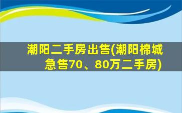 潮阳二手房*(潮阳棉城急售70、80万二手房)