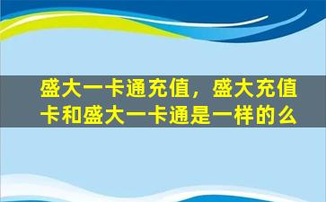 盛大一卡通充值，盛大充值卡和盛大一卡通是一样的么插图