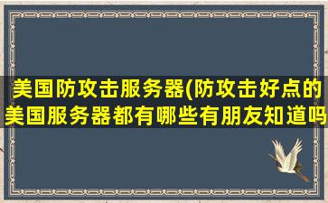 美国防攻击服务器(防攻击好点的美国服务器都有哪些有朋友知道吗)