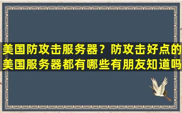 美国防攻击服务器？防攻击好点的美国服务器都有哪些有朋友知道吗插图