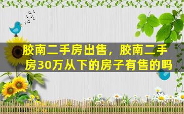 胶南二手房*，胶南二手房30万从下的房子有售的吗