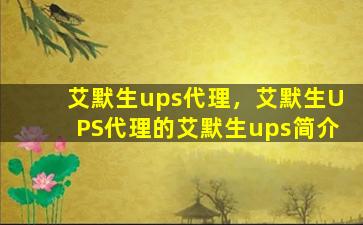 艾默生ups代理，艾默生UPS代理的艾默生ups简介插图