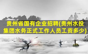 贵州省国有企业招聘(贵州水投*水务正式工作人员工资多少)