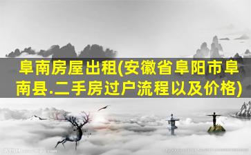 阜南房屋出租(安徽省阜阳市阜南县.二手房过户流程以及价格)插图